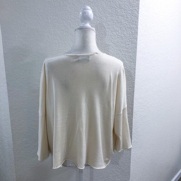 Eskandar Lagenlook A-Line Sweater Bateau Neck Raw Edge Oversized Luxury Knit - Picture 4 of 10